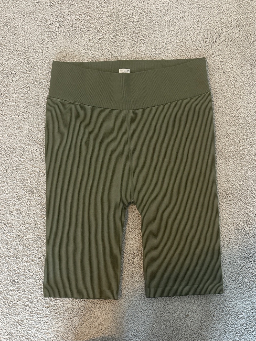 Calvin Klein Olive Ribbed Bike Shorts Large